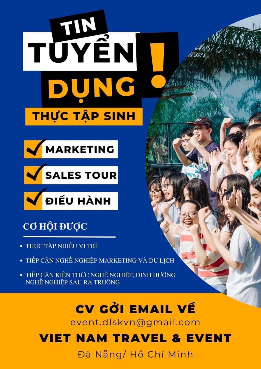 Tuyển dụng thực tập sinh du lịch /  marketing 