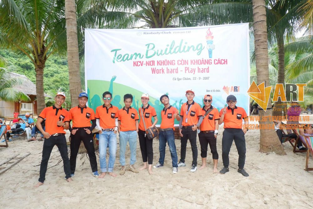 Backdrop thiết kế cho chương trình Team Building tổ chức tại Cù Lao Chàm